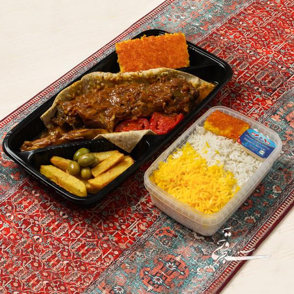 چلو سفید با بوقلمه گردن 